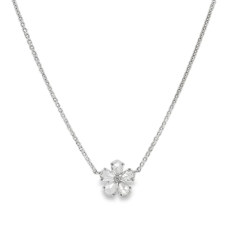 Rosecut Diamond Flower Necklace