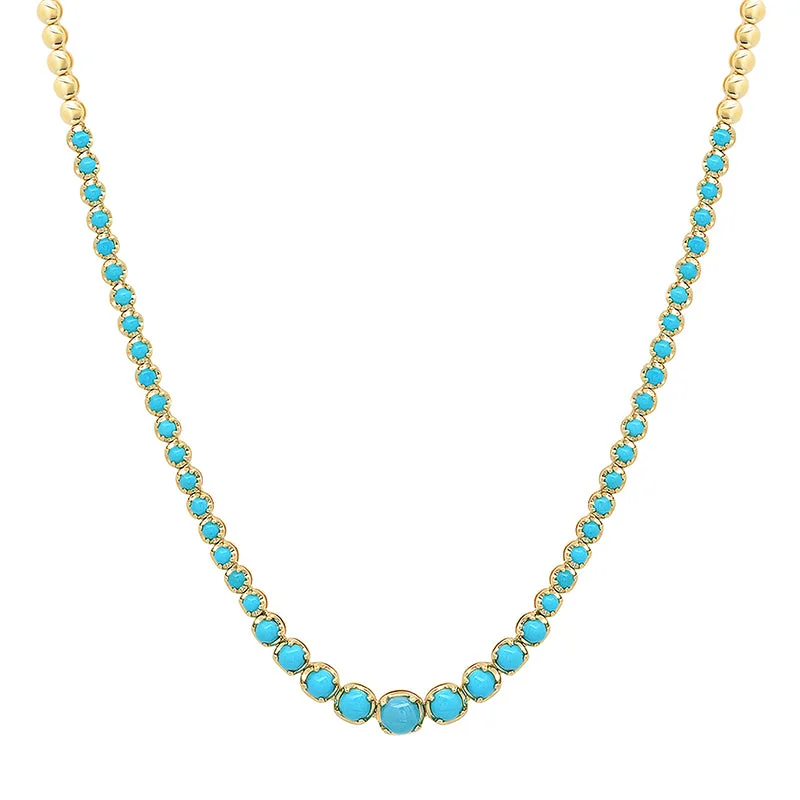 Graduated Turquoise Tennis Necklace