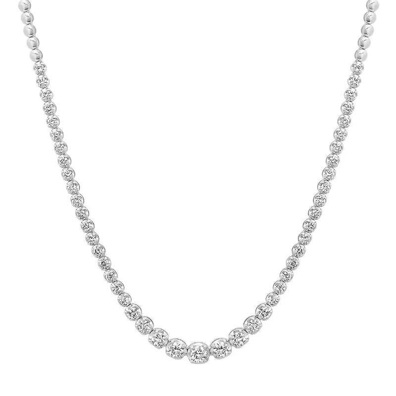 White Gold Graduated Diamond Tennis Necklace