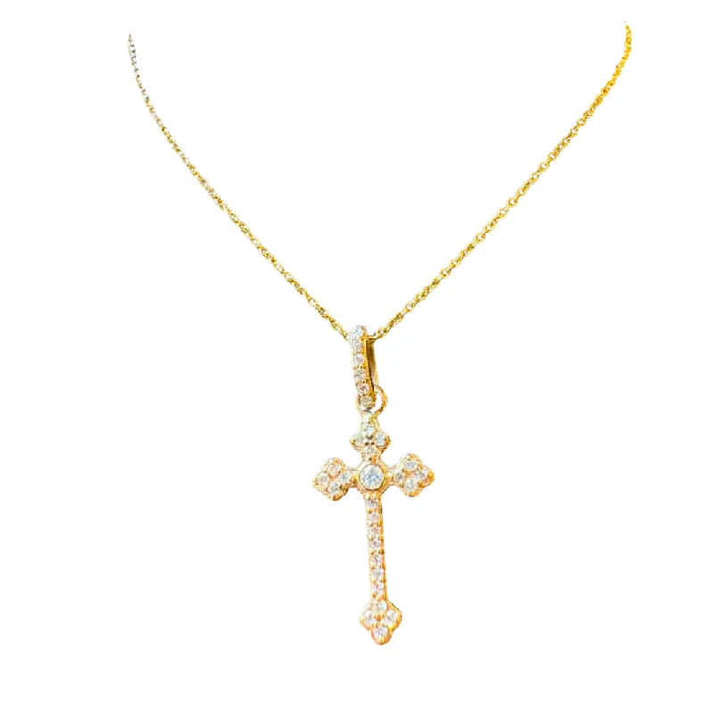 Yellow Gold Diamond Cross