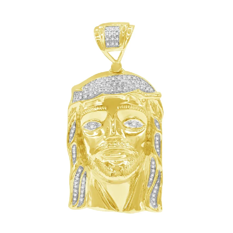 Diamond Jesus Head Pendant