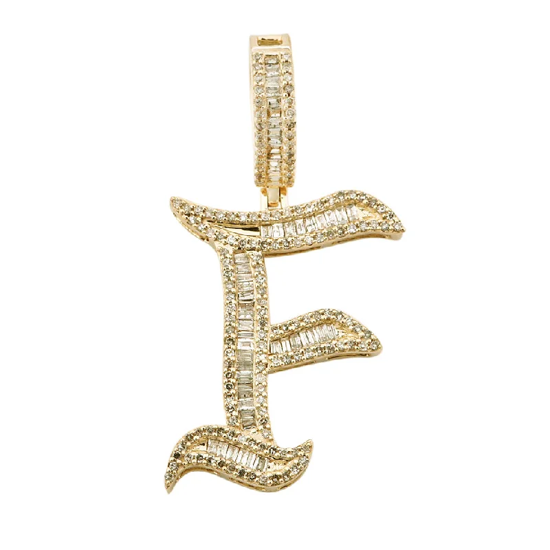 Diamond Letter F Initial Letter (14K)