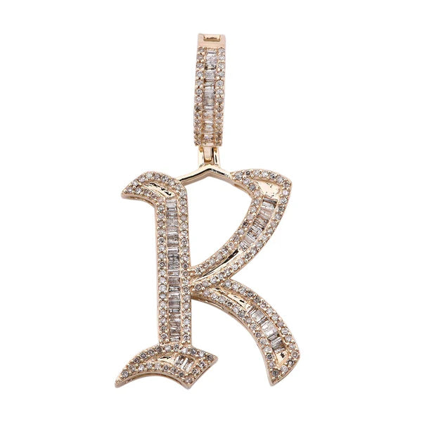 Diamond Letter K Initial Pendant (14K)