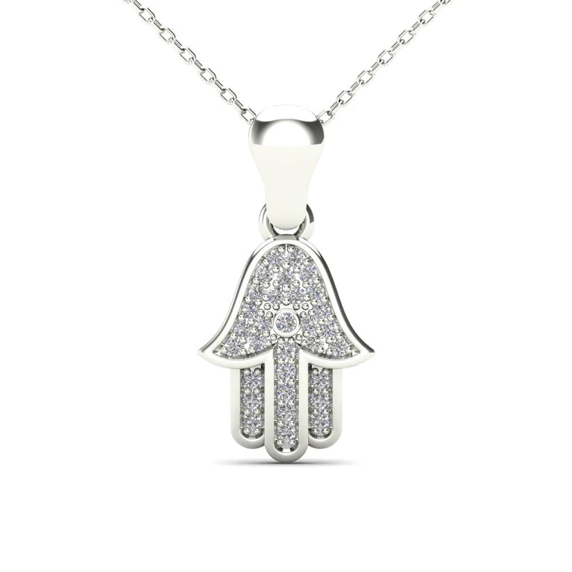 Hamsa Diamond Pendant (14K)