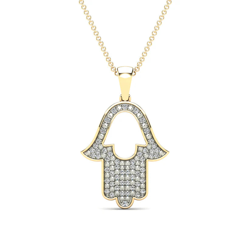 Hamsa Diamond Pendant (14K)