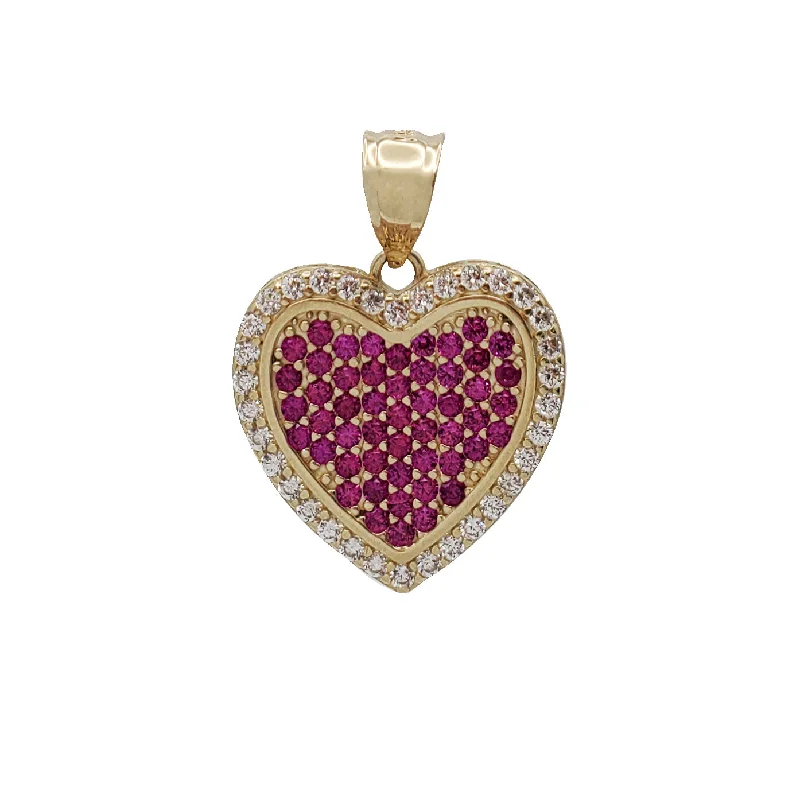 Zirconia Iced-Out Heart Pendant (14K)